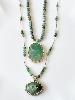 Collier pierre Delhi vert doré