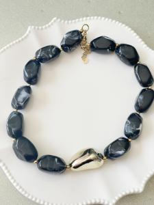 Collier Andy noir doré