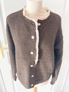 Gilet coeur marron taille unique