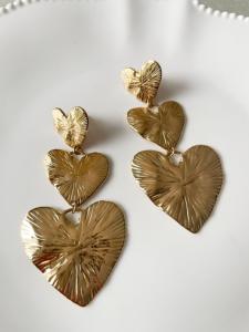 Boucles coeurs long doré