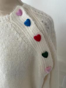 pull musy Muse blanc boutons coeur 36/44