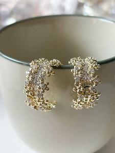 Boucles strass Eden blanc doré