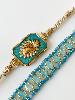 Bracelet pierres Jill bleu turquoise doré