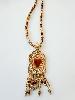 Collier médaillon coeur marron doré 