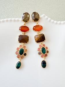 Boucles pierres Talia doré