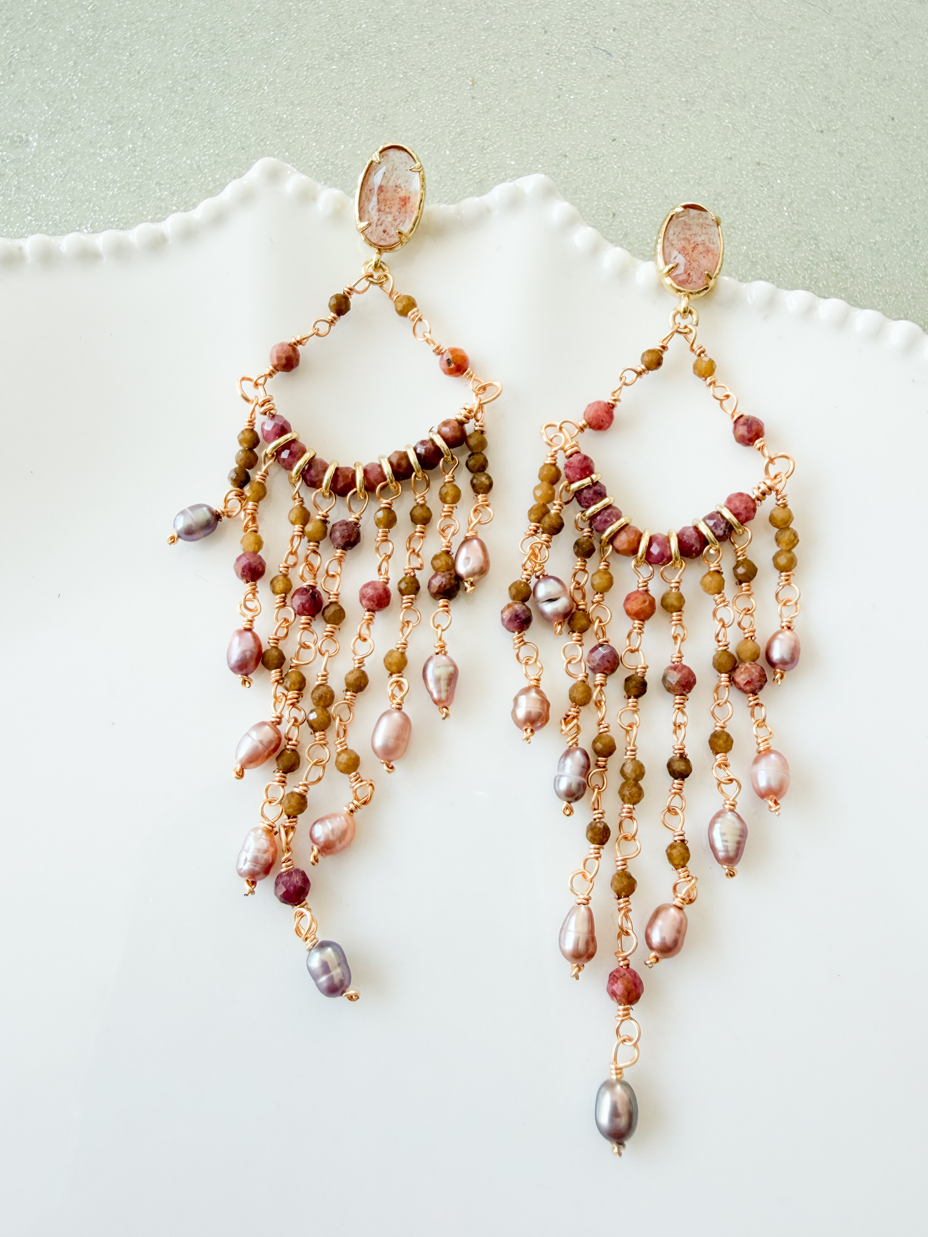 Boucles Sybille rose doré