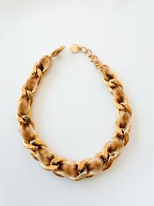 Bracelet ruban beige doré