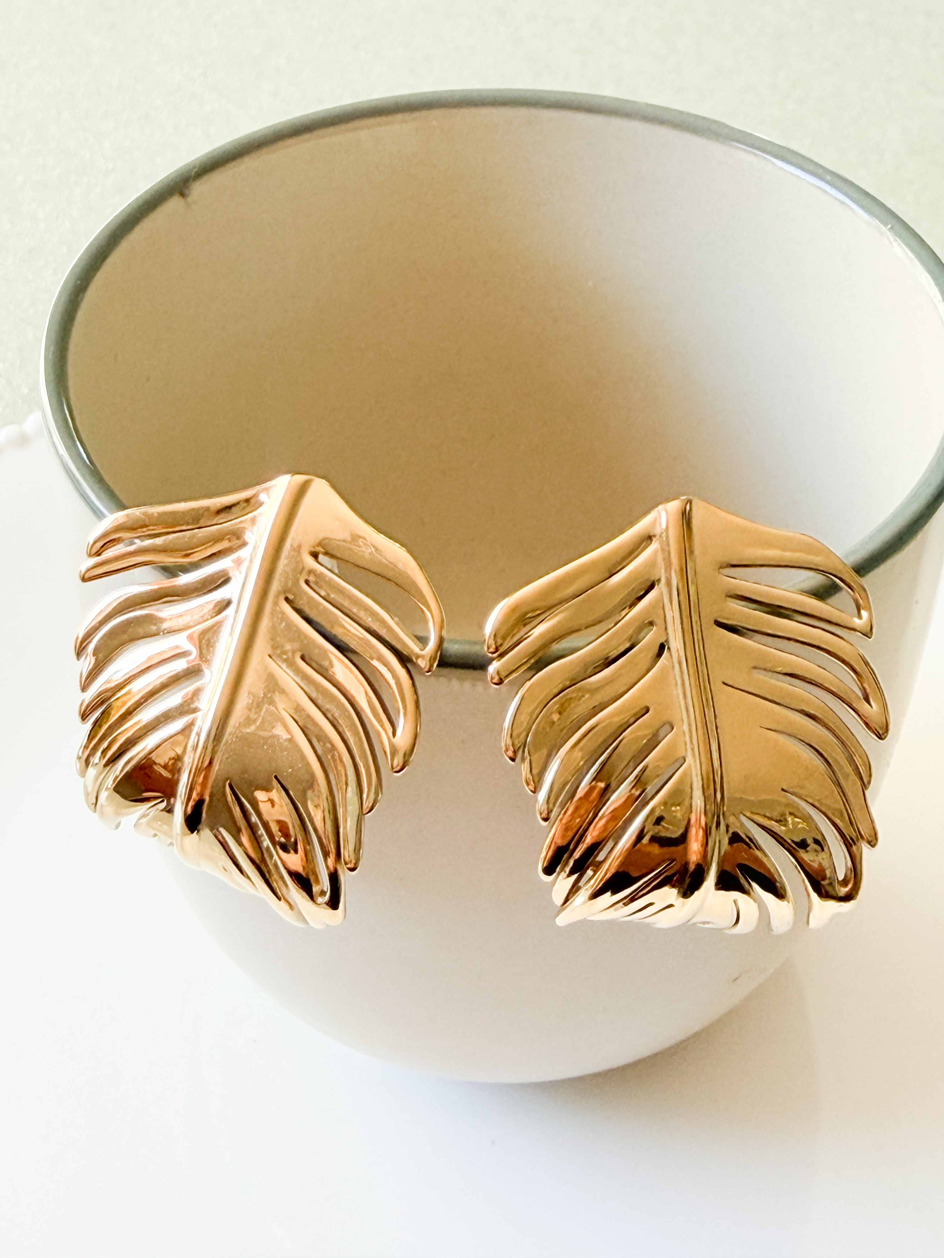 boucles créoles plume doré