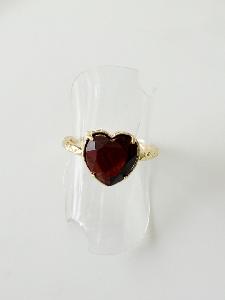 Bague pierres coeur marron doré