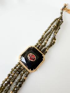 Bracelet Rosie noir doré