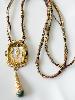 Collier sautoir pierres Dolorès doré