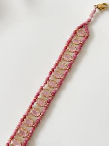 Bracelet pierres Jill rose doré