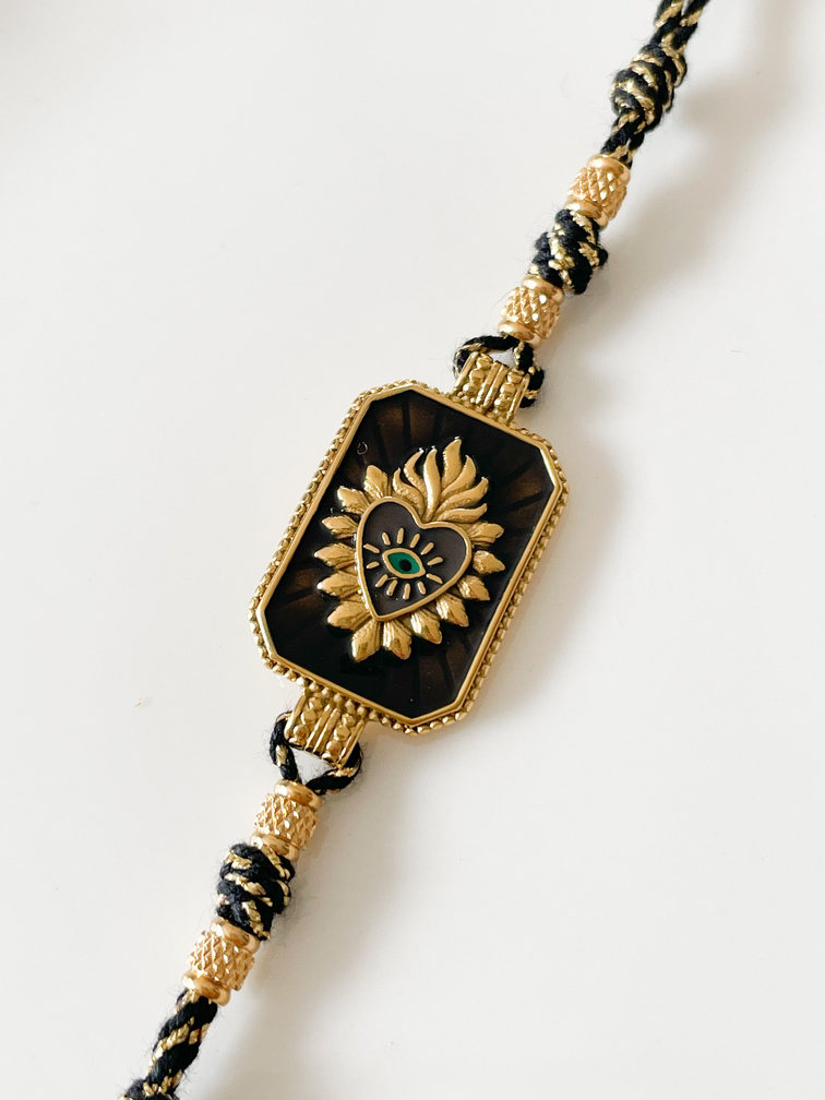 Bracelet Ex voto noir doré