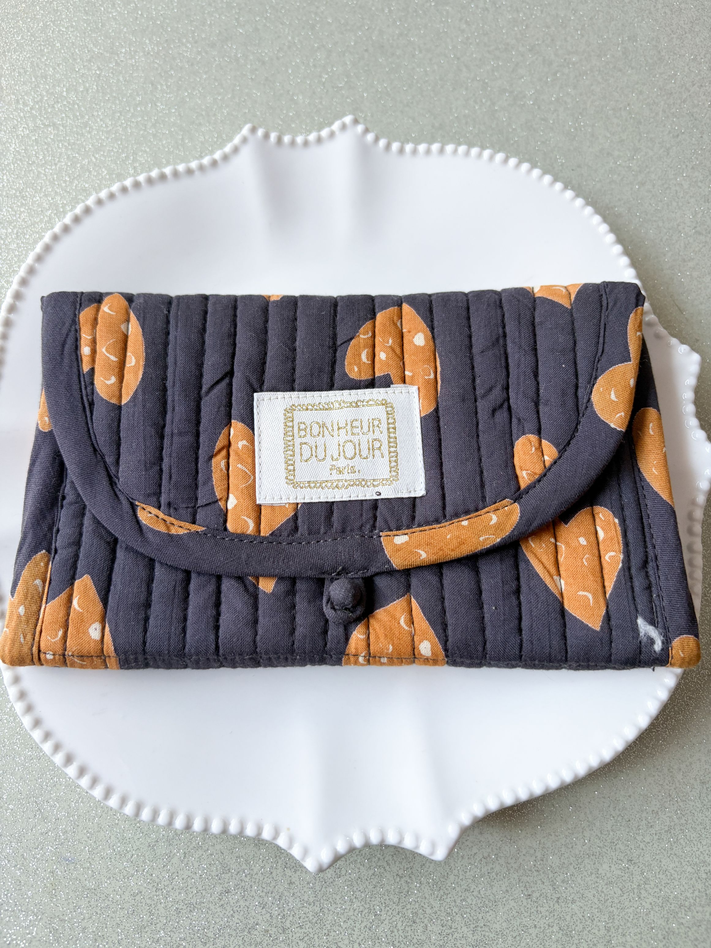 pochette bijoux Bonheur du jour gris