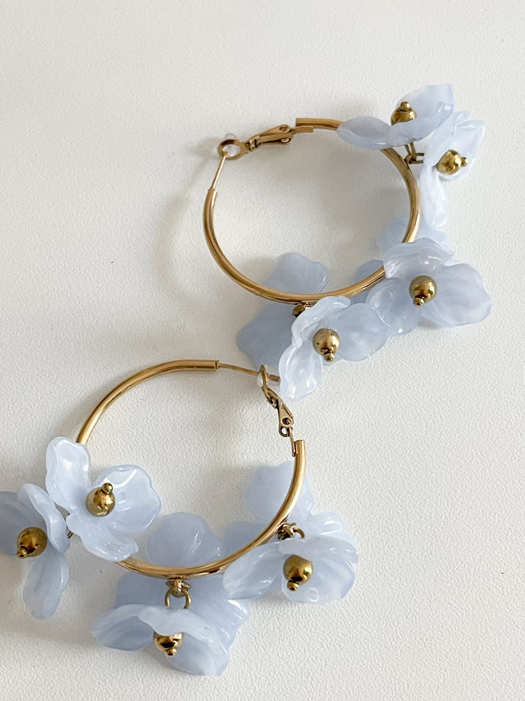 Boucles créoles Mila bleu doré