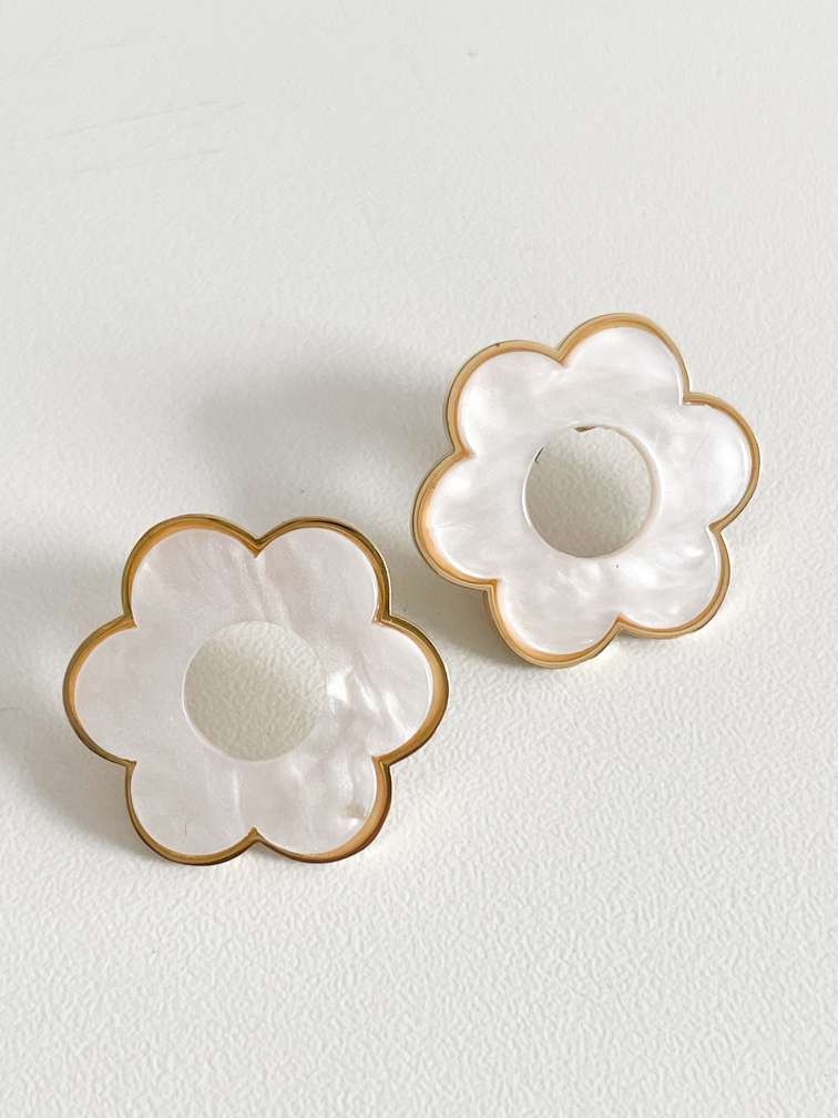 Boucles Gina blanc doré