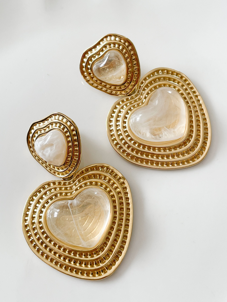 Boucles Paty beige doré