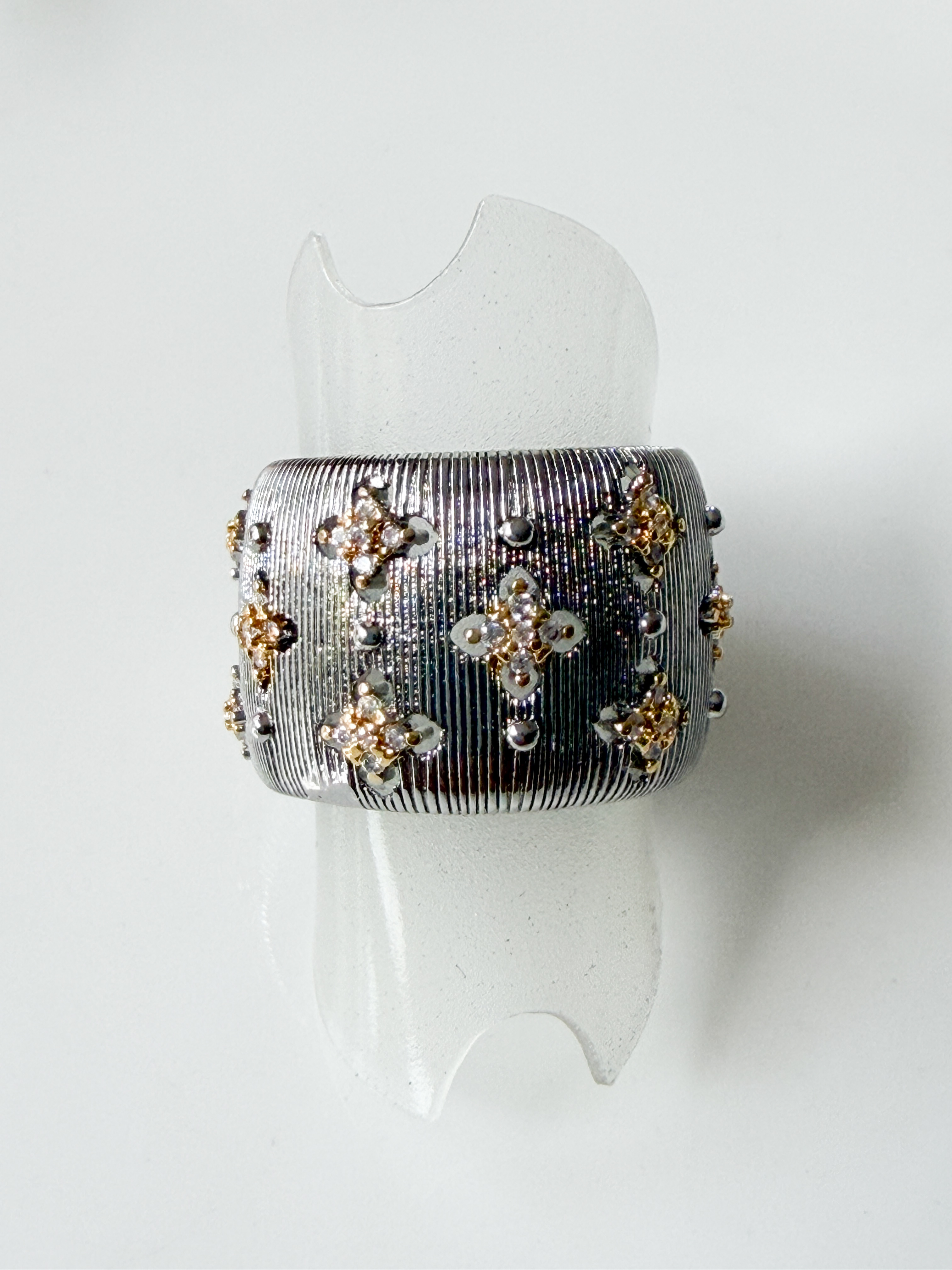 Bague Colette blanc doré argenté