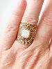 bague Inca blanc doré