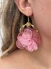 boucles fleur tissu rose doré
