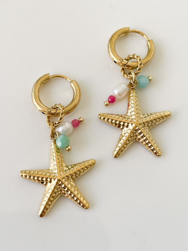 Boucles étoile de mer doré du Live