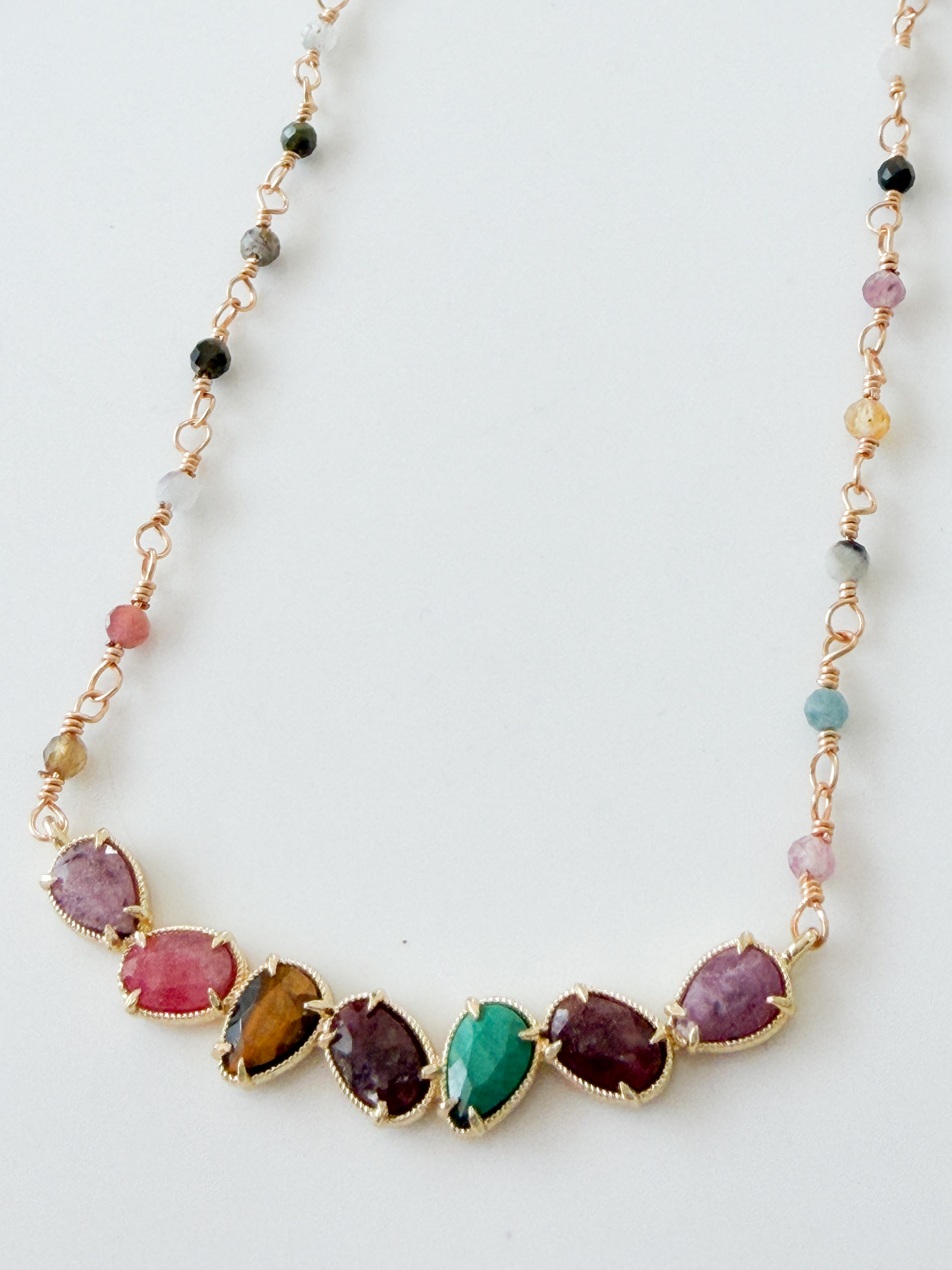 Collier pierres Simona multi doré