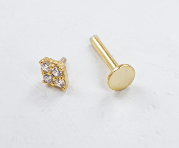 boucle piercing Céline blanc doré de Shlomit Ofir