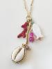 collier sautoir corail doré