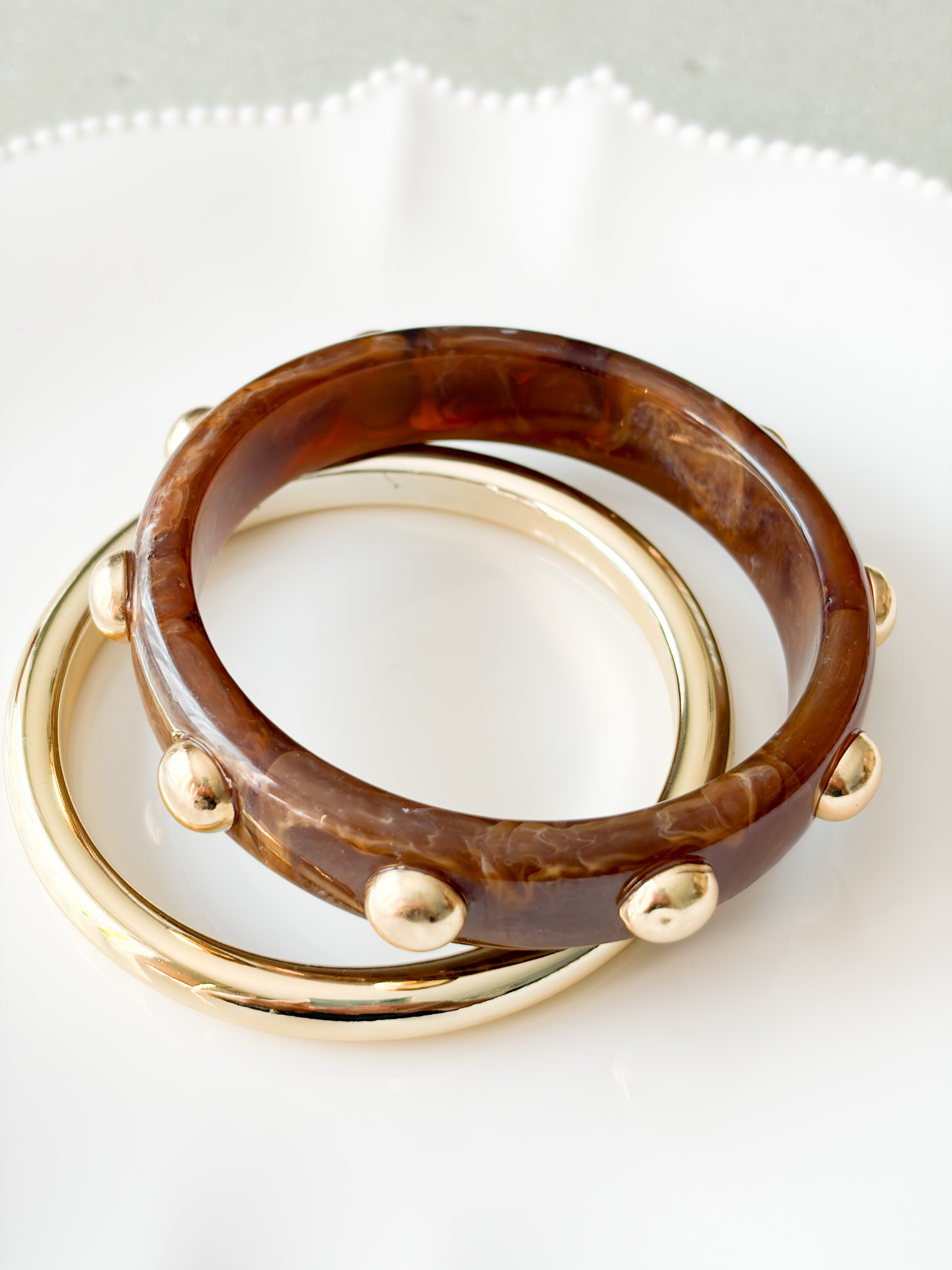 Bracelet Mina marron doré