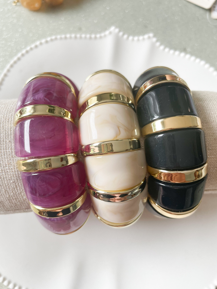 Bracelet Soa noir doré