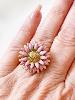 Bague marguerite bleu doré