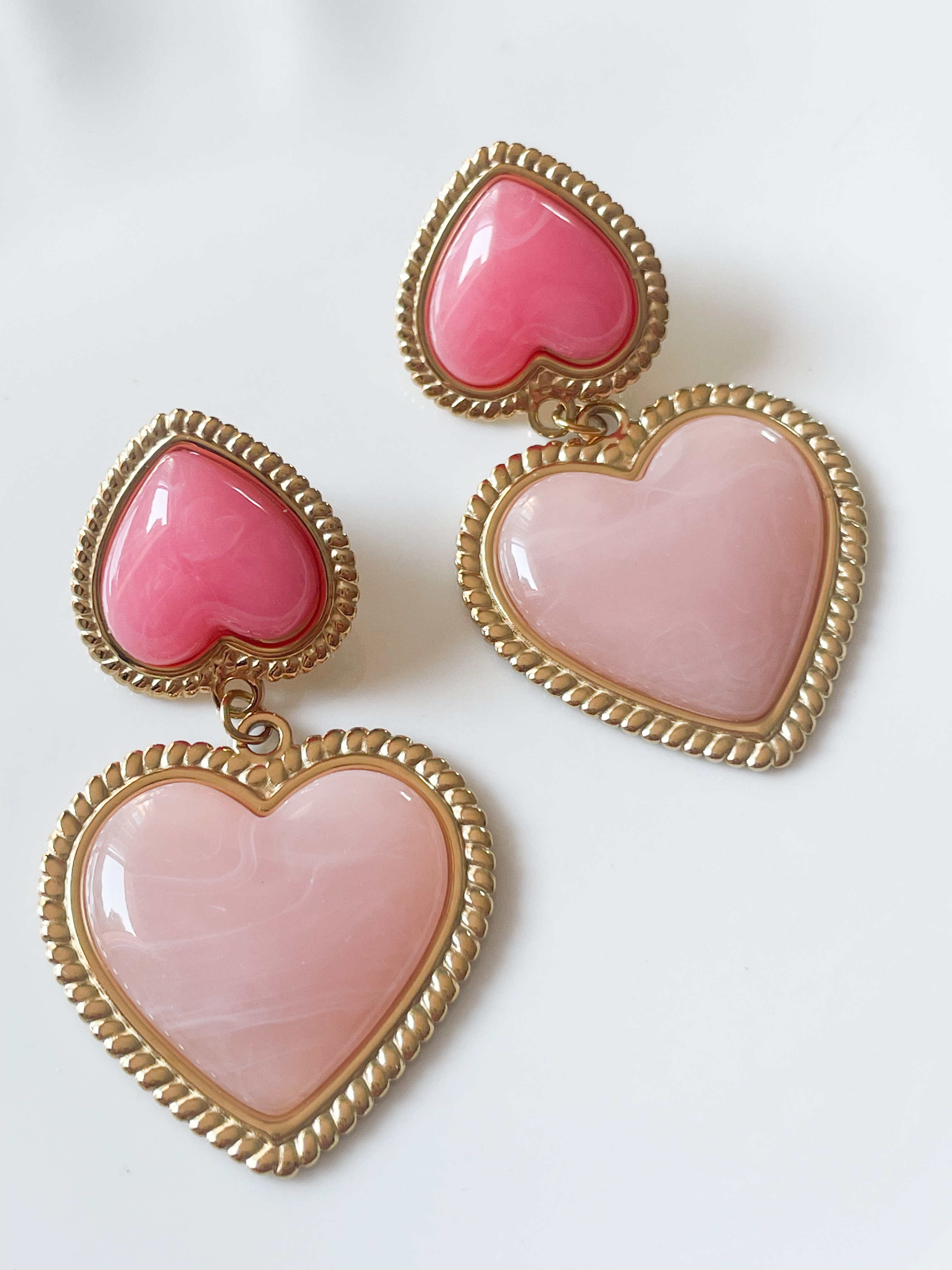 Boucles Love rose doré