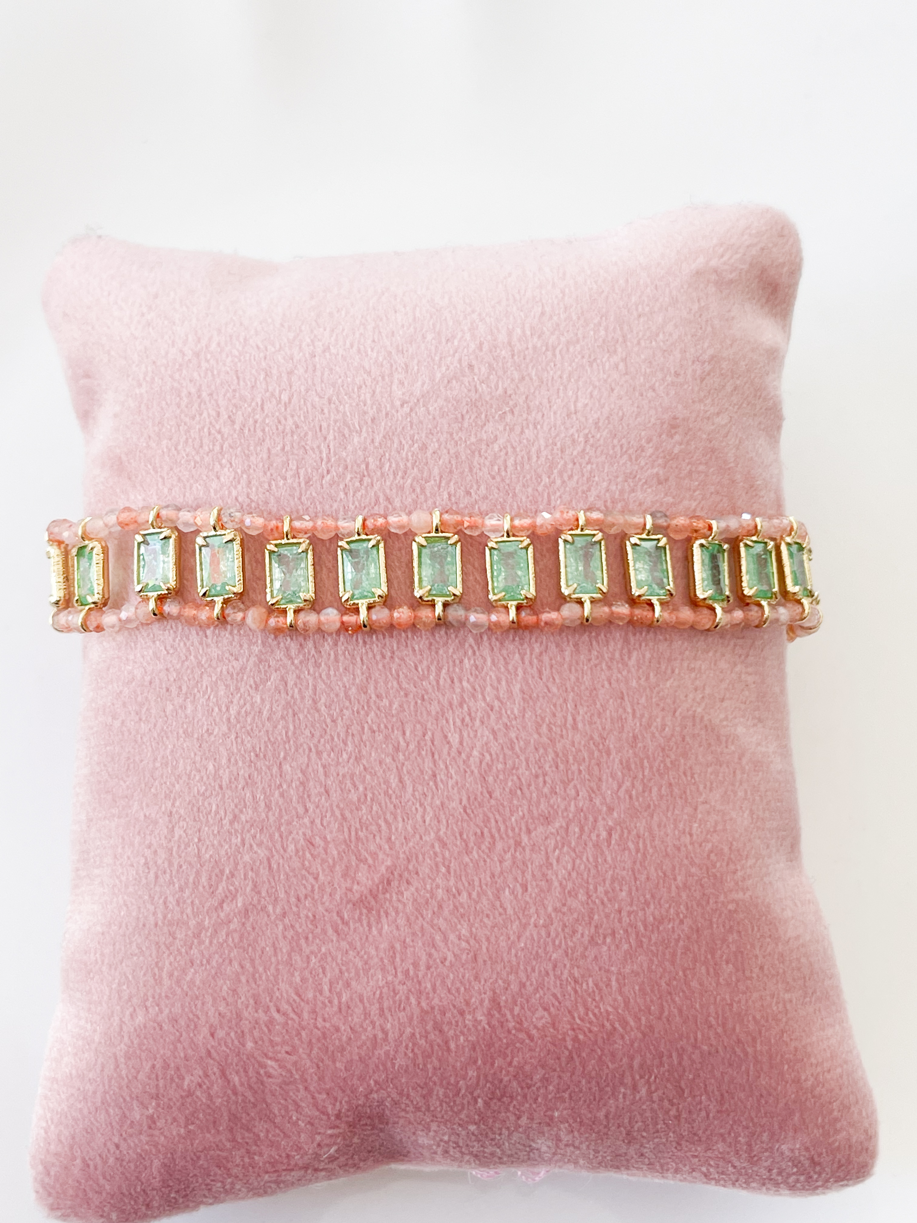 Bracelet Pierres Tania orange doré