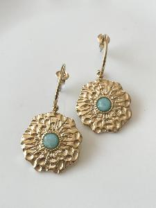 boucles Paola turquoise doré