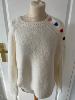 pull musy Muse blanc boutons coeur 36/44