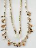Collier pierres Gaby marron blanc doré