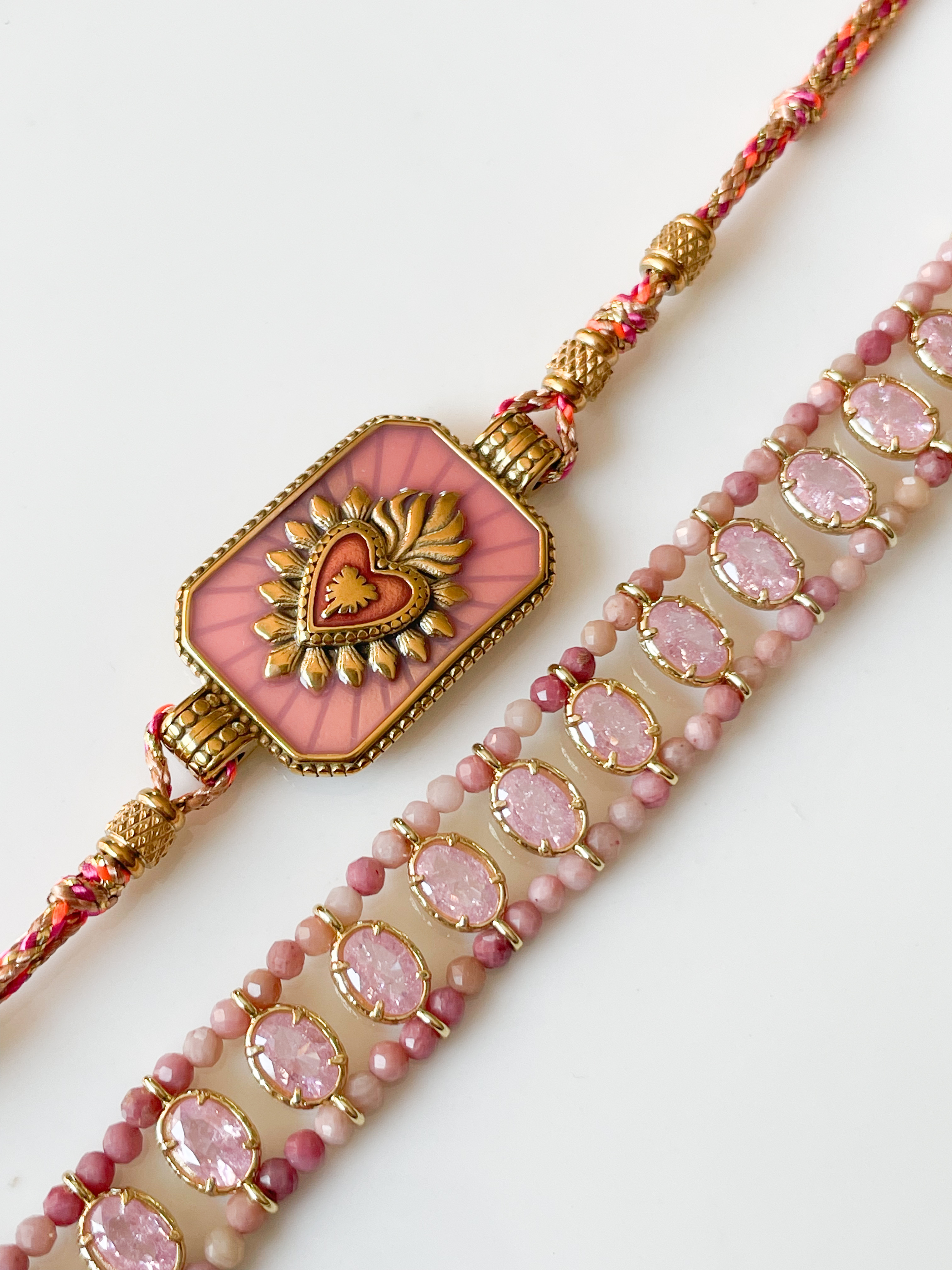 Bracelet pierres Jill rose doré