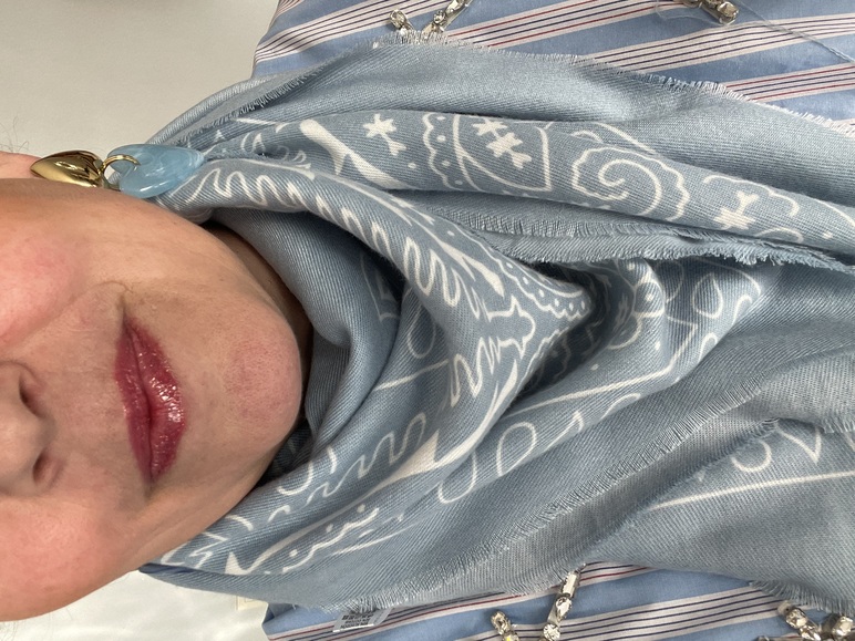 foulard bandana bleu ciel tout doux