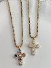 Collier croix multi doré