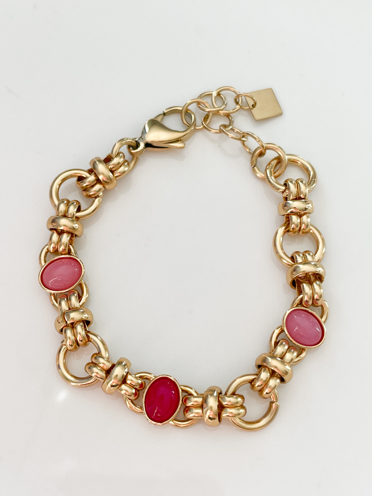 Bracelet Garance rose doré