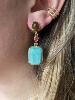 Boucles pierres Diana Amazonite doré