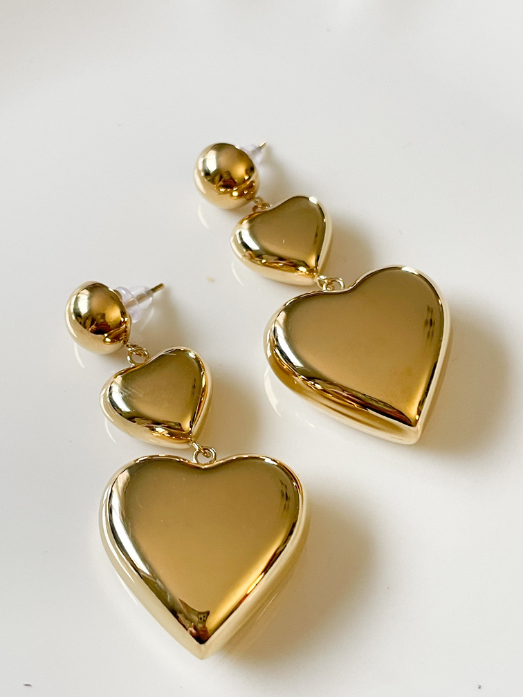 Boucles 2 coeurs doré