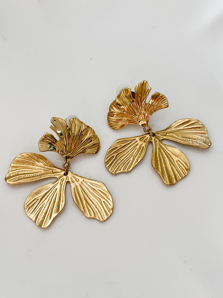 Boucles CLIP Ginko doré