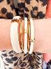 Bracelet 5 rangs beige doré