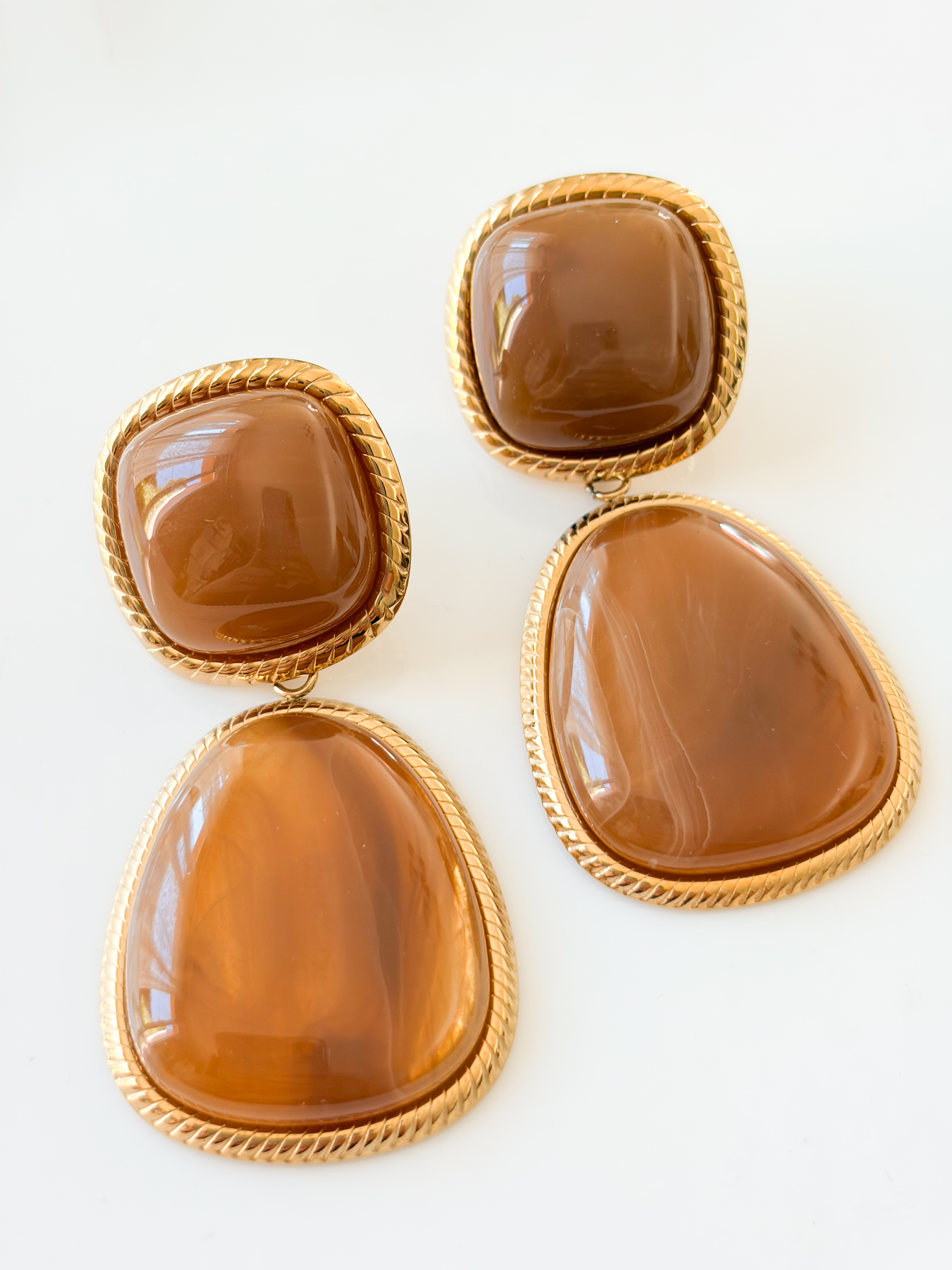 Boucles Marie marron doré