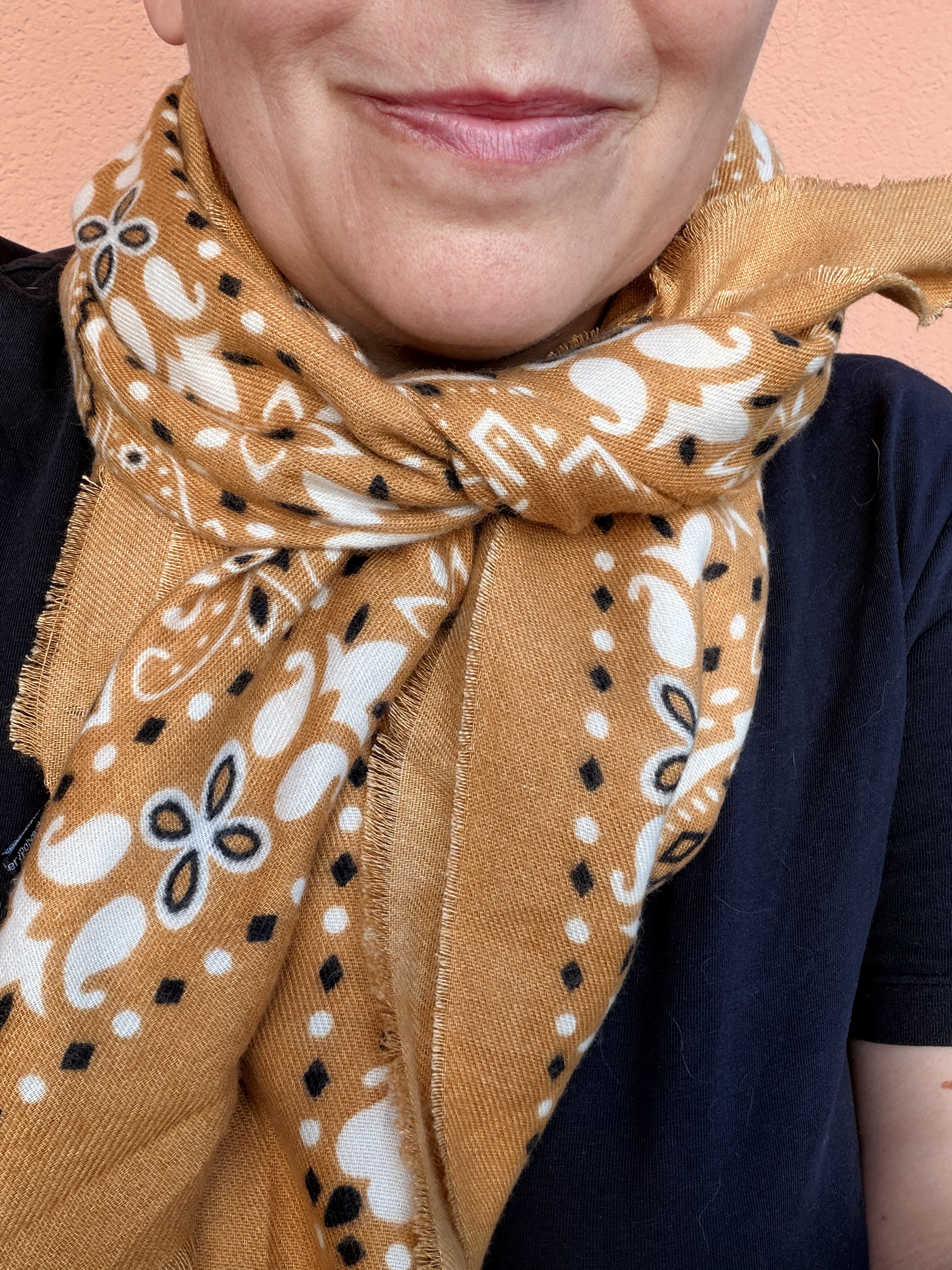 foulard bandana grand modèle moutarde