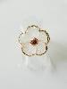 Bague pierres pensée blanc doré