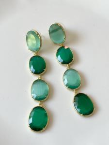 boucles Pierres vertes doré