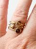bague cristal Triple marron doré