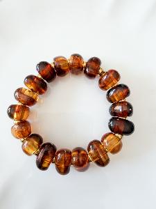 Bracelet Paula perles ambre doré